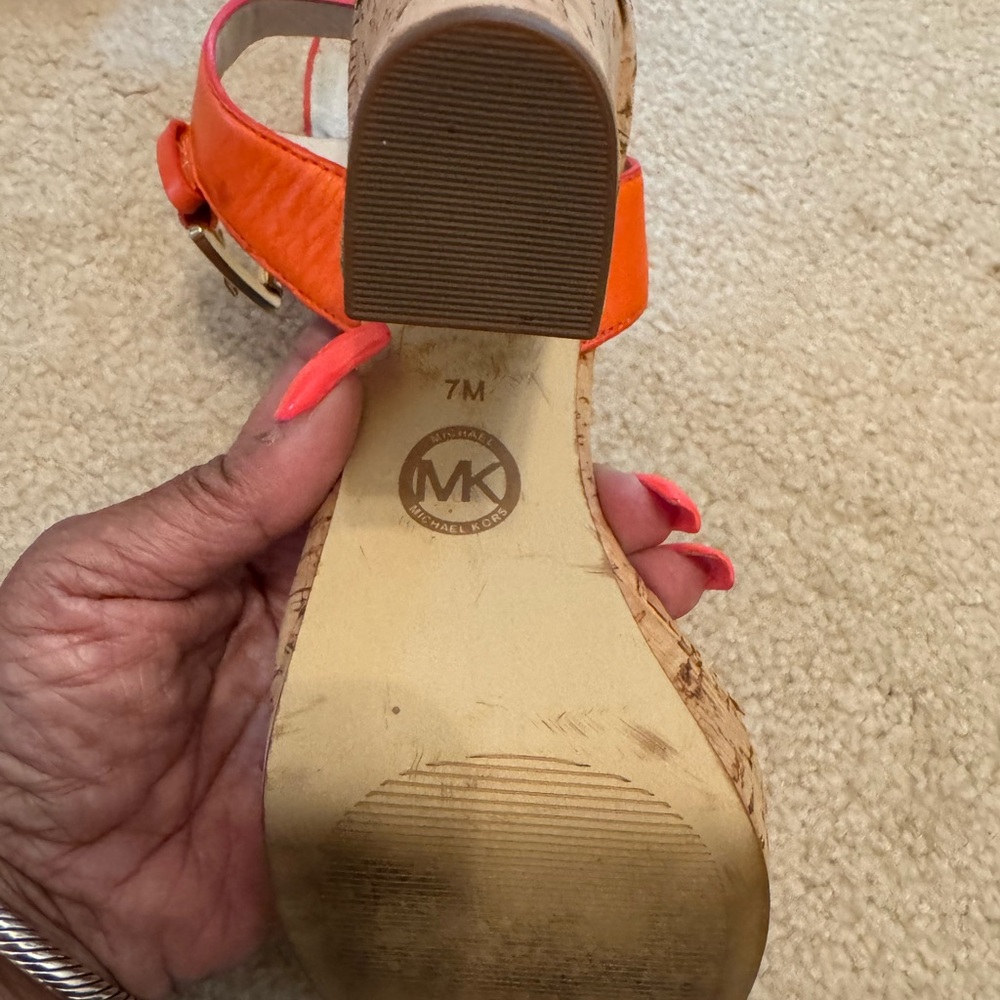 Michael Kors Orange and Gold Sandals - Picture 5 of 5